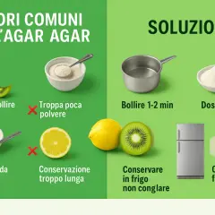 Guida su **agar agar come si usa**: evita di non farlo bollire, usa la dose giusta e conserva in frigo per un risultato perfetto.