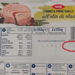 Tonno al naturale Coop: valori nutrizionali per 100g, con olio e sgocciolato. Ottimo per un pasto leggero e nutriente.