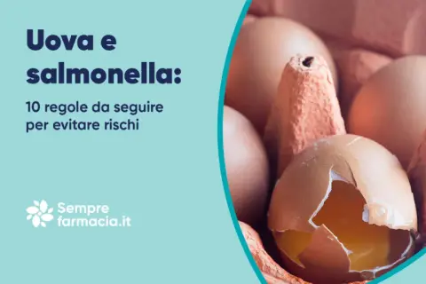 Uova e salmonella: 10 regole per evitare rischi. Un uovo rotto in un cartone, con altri uova sullo sfondo.