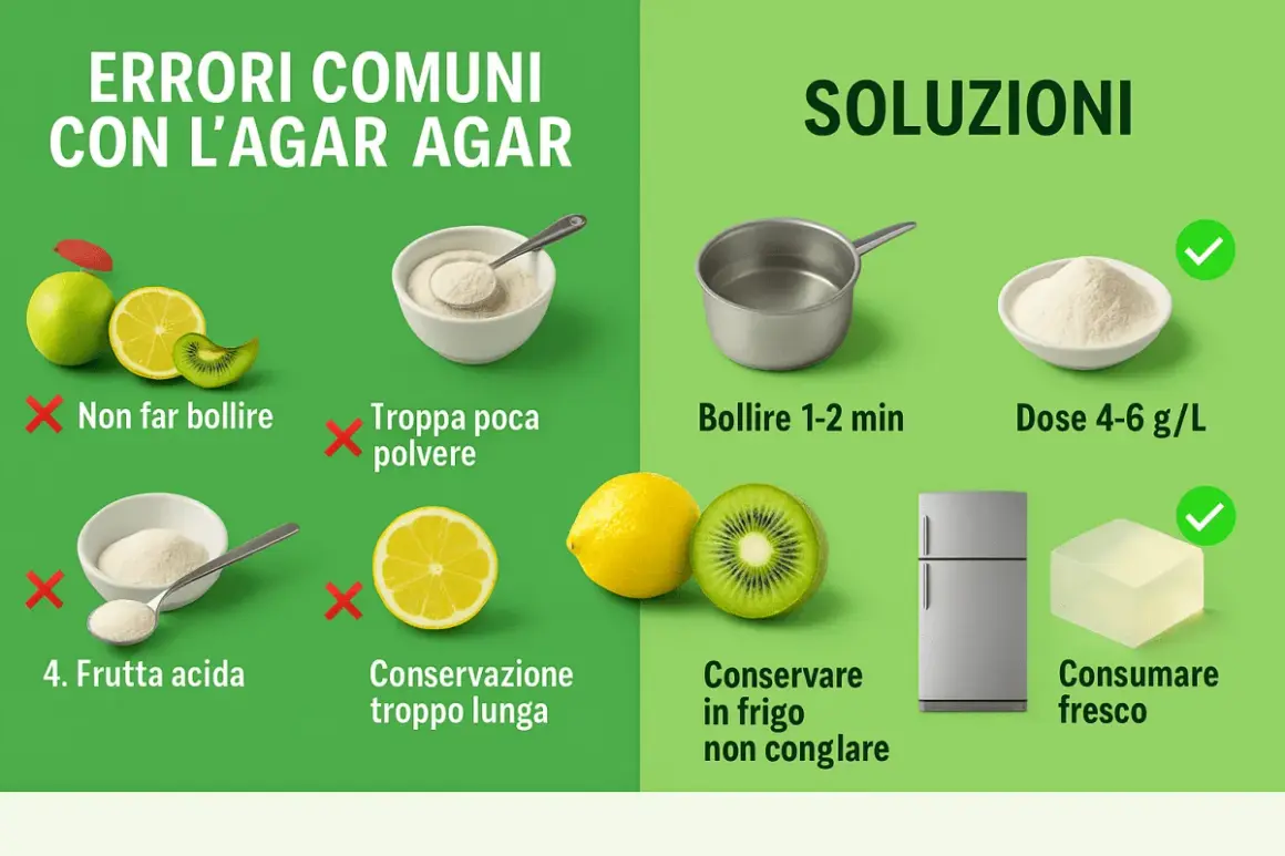 Guida su **agar agar come si usa**: evita di non farlo bollire, usa la dose giusta e conserva in frigo per un risultato perfetto.