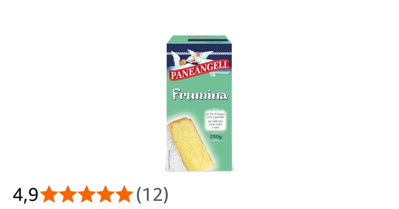 Confezione di Frumina Paneangeli, un preparato per addensare creme, budini e salse, ideale per Pan di Spagna, torte e plumcake.