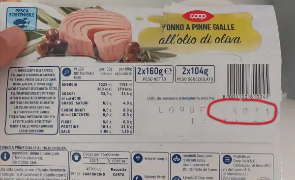 Tonno al naturale Coop: valori nutrizionali per 100g, con olio e sgocciolato. Ottimo per un pasto leggero e nutriente.